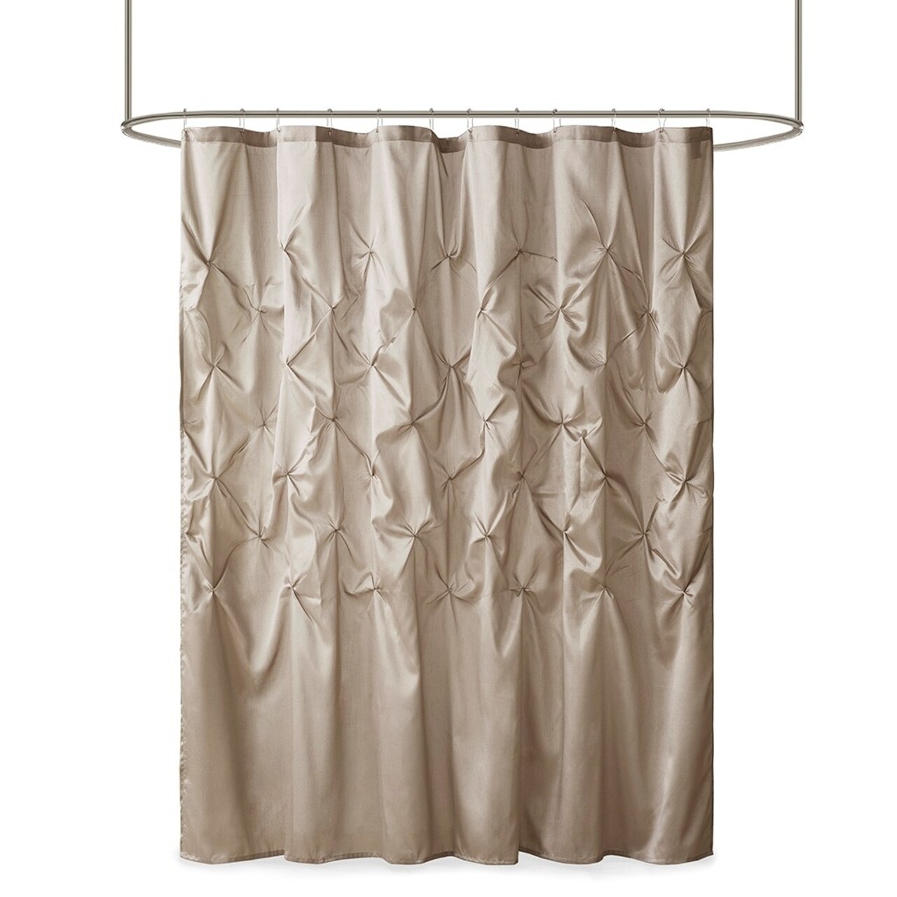 Gracie Mills Shelby Semi-Sheer Lightweight Faux Silk Tufted Shower Curtain - Grace-3799